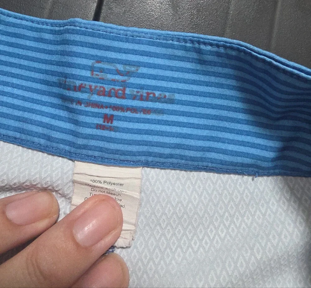 Vineyard Vines Blue and Red Striped Boys Swim Board Shorts